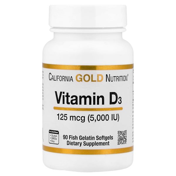 Vitamin D3, 5000 IU, 90 Softgels