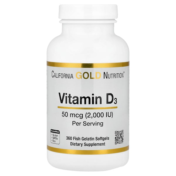 Vitamin D3, 2000 IU, 360 Softgels