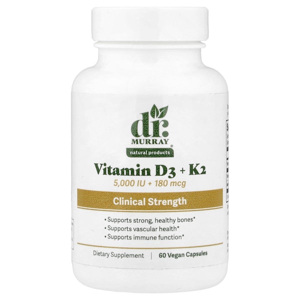 Vitamins D3 and K2, 60 capsules