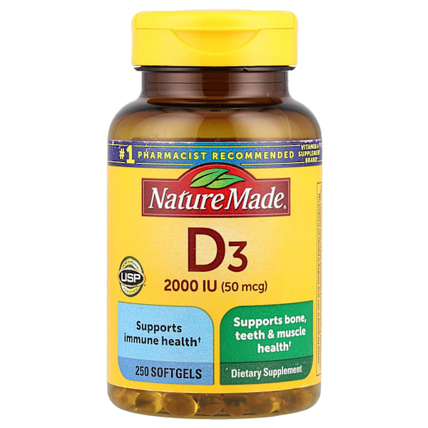 Vitamin D3, 2000 IU, 250 Softgels