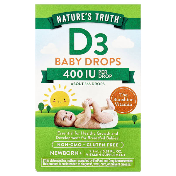 Vitamins D3 Baby Drops, Newborn, 400 IU