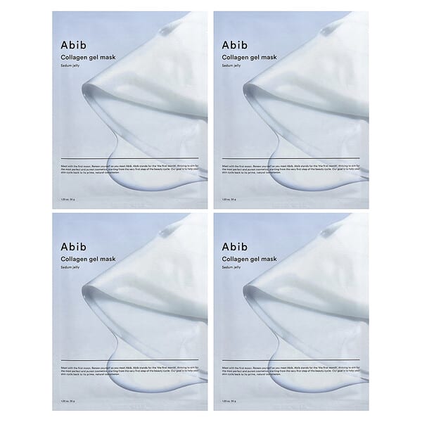 Abib, Collagen Gel Beauty Mask, Sedum Jelly, 4 Sheets, 1.23 oz (35 g) Each