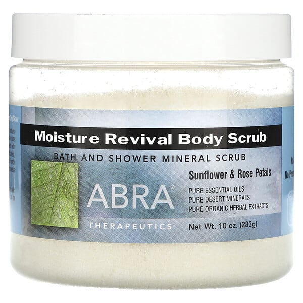 Abra Therapeutics, Moisture Revival Body Scrub, Sunflower & Rose Petals, 10 oz (283 g) (Discontinued Item)