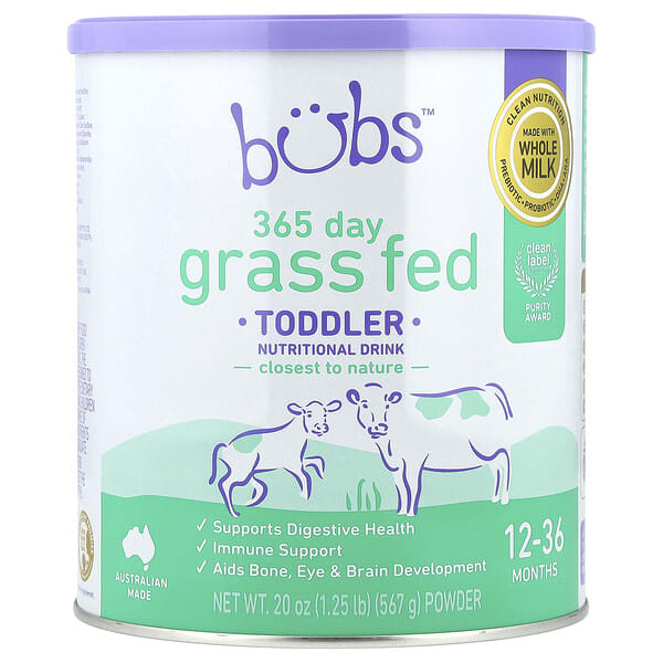 Aussie Bubs, 365 Day Grass Fed, Toddler Nutritional Drink Powder, 12-36 Months, 20 oz (567 g)