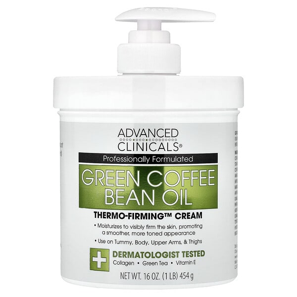 Advanced Clinicals, Green Coffee Bean Oil, Thermo-Firming™ Cream, 16 oz (454 g)
