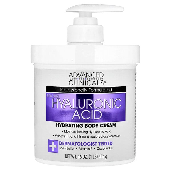 Advanced Clinicals, Гиалуроны хүчил, Hydrating Body Cream, 16 oz (454 g)