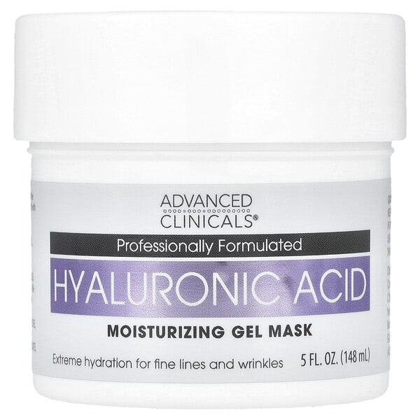 Advanced Clinicals, Гиалуроны хүчил, Moisturizing Gel Beauty Mask, 5 fl oz (148 ml)