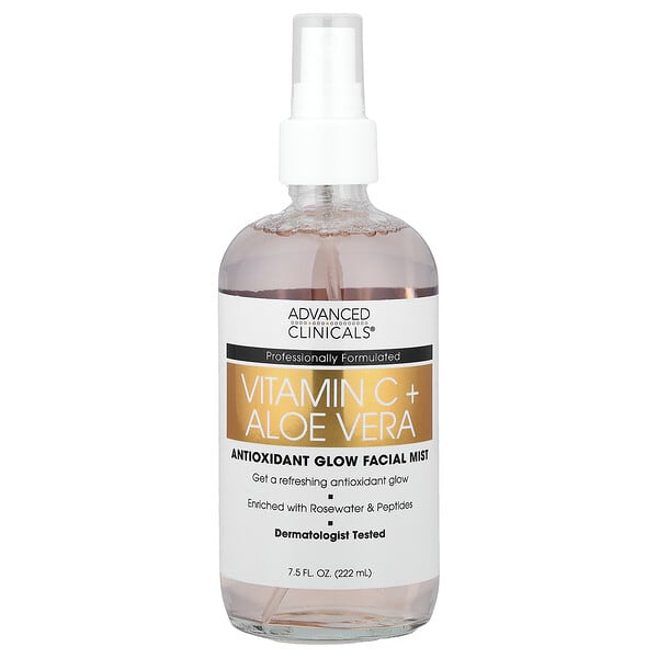 Advanced Clinicals, Vitamin C + Aloe Vera, Antioxidant Glow Facial Mist, 7.5 fl oz (222 ml)