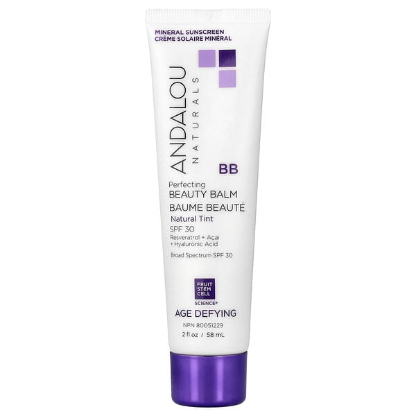 Andalou Naturals, Perfecting BB Beauty Balm, SPF 30, Natural Tint, 2 fl oz (58 ml)