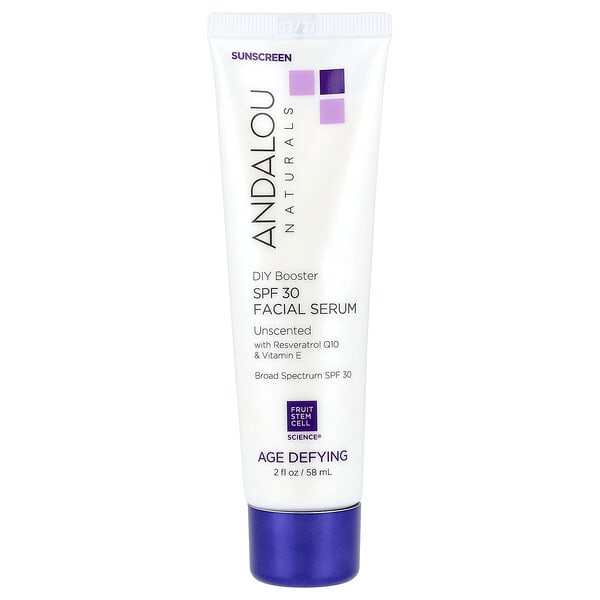 Andalou Naturals, Age Defying Facial Serum, SPF 30, үнэргүй, 2 fl oz (58 ml)