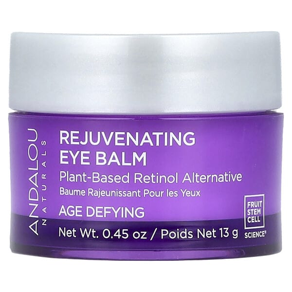 Andalou Naturals, Rejuvenating Eye Balm, Plant-Based Retinol Alternative, 0.45 oz (13 g)