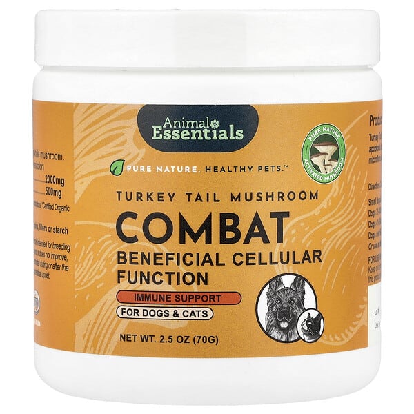 Animal Essentials, Turkey Tail Mushroom Combat, For Dogs & Cats, 2.5 oz (70 g)