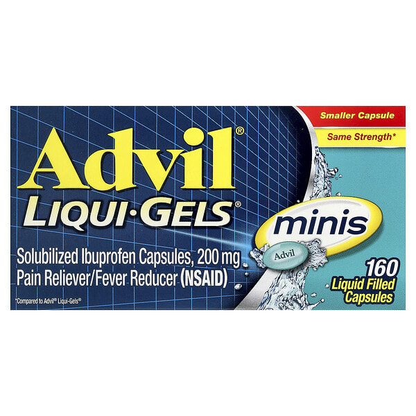 Advil, Ibuprofen Liqui-Gels®, Minis, 200 мг, 160 Liquid Filled Capsules