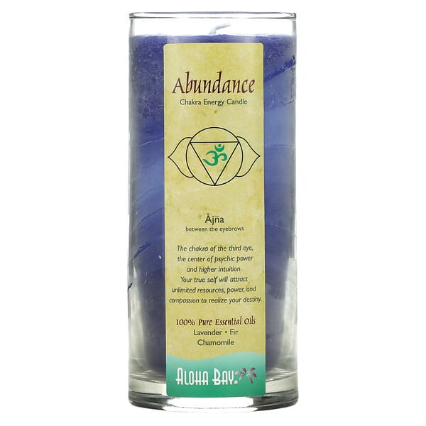 Aloha Bay, Chakra Energy Candle, Abundance, Indigo, 11 унц