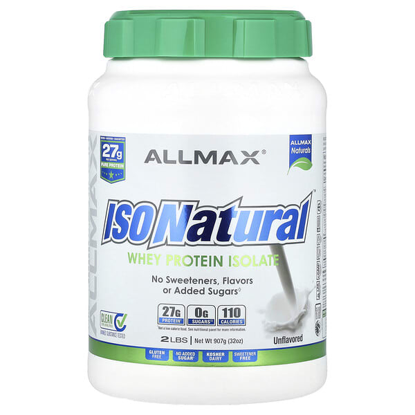 ALLMAX, ISONatural™, Whey уургийн изолят, амтгүй, 2 lbs (907 g)