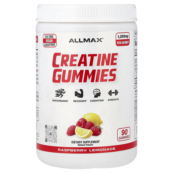 ALLMAX, креатин чихэр, бөөрөлзгөнө Lemonade, 1, 250 мг, 90 чихэр