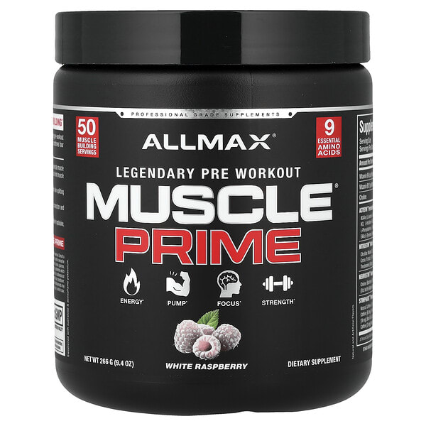 ALLMAX, Muscle Prime®, Legendary Pre-Workout, White Raspberry, 9.4 oz (266 g)