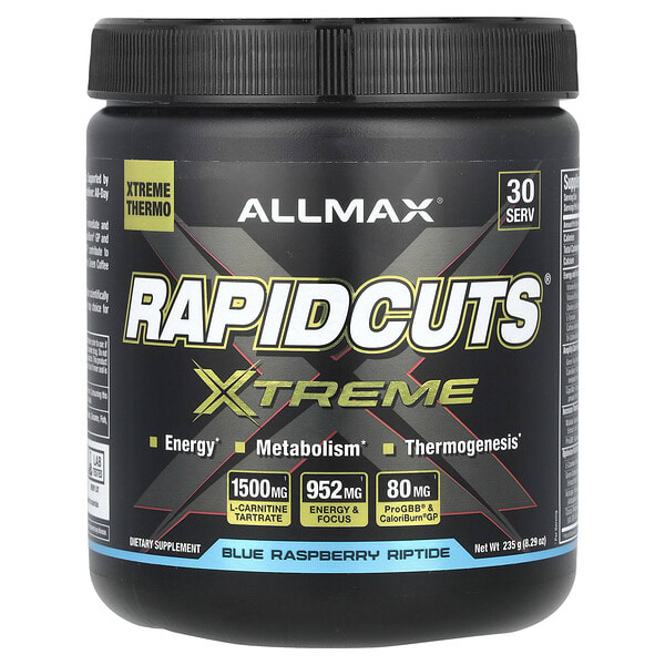 ALLMAX, Rapidcuts® Xtreme, Blue Raspberry Riptide, 8.29 oz (235 g) (Discontinued Item)