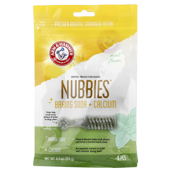 Arm & Hammer, Nubbies™, Dental Treats For Dogs, Mint, 8 ширхэг, 6.5 oz (184 g) (Discontinued Item)