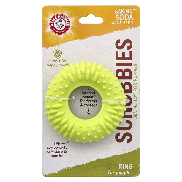 Arm & Hammer, Scrubbies, Dental Toy For Puppies, Ring, 1 Toy (Discontinued Item)