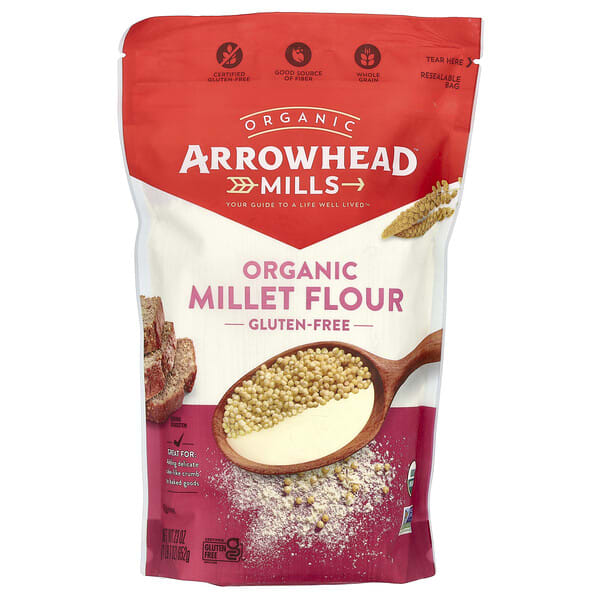 Arrowhead Mills, Organic Millet Flour, глютенгүй, 23 oz (652 g)
