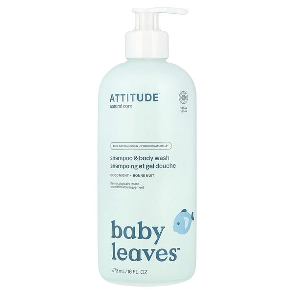 ATTITUDE, Baby Leaves™, Shampoo & Body Wash, Good Night, 16 fl oz (473 ml)