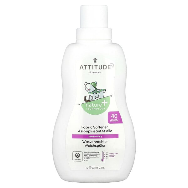 ATTITUDE, Little Ones, Fabric Softener, Sweet Lullaby, 40 Loads, 33.8 fl oz (1 L)