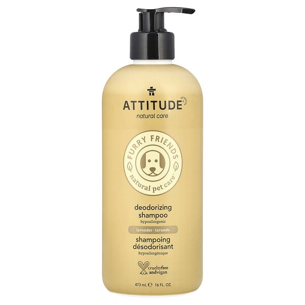 ATTITUDE, Furry Friends, Natural Pet Care, Deodorizing Shampoo, Lavender, 16 fl oz (473 ml) (Discontinued Item)