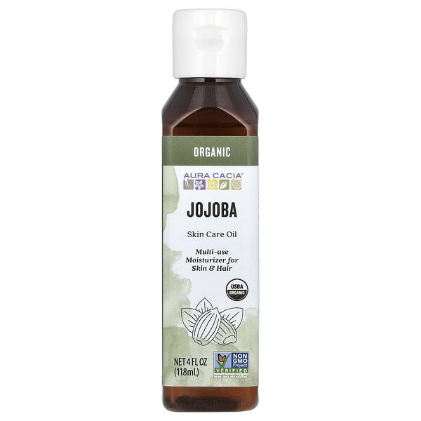 Aura Cacia, органик, Skin Care Oil, Jojoba, 4 fl oz (118 ml)