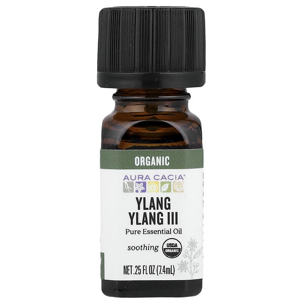 Aura Cacia, цэвэр Essential Oil, Organic Ylang Ylang III, 0.25 fl oz (7.4 ml)