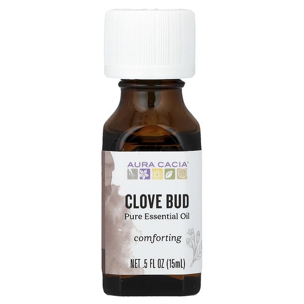 Aura Cacia, цэвэр Essential Oil, Clove Bud, 0.5 fl oz (15 ml)