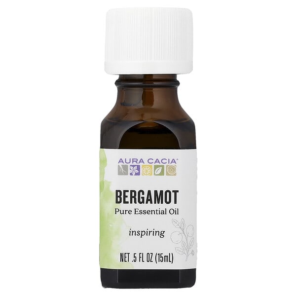 Aura Cacia, цэвэр Essential Oil, Bergamot, 0.5 fl oz (15 ml)