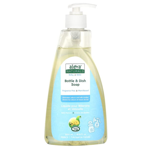 Aleva Naturals, Нярайн, Bottle & Dish Soap, Fragrance Free, 16.9 fl oz (500 ml)
