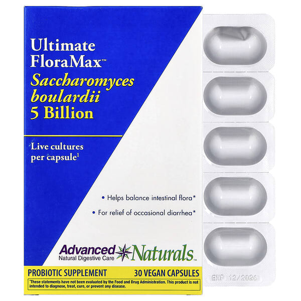 Advanced Naturals, Ultimate FloraMax™, Saccharomyces Boulardii, 5 Billion, 30 ширхэг капсул