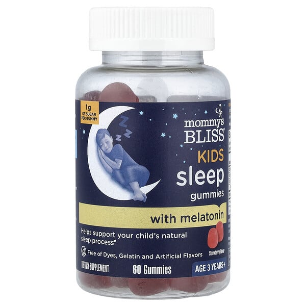 Mommy's Bliss, Хүүхдийн, Sleep Gummies with Melatonin, Age 3 Years+, Strawberry, 60 чихэр