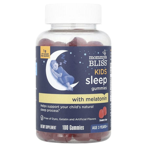 Mommy's Bliss, Kids Sleep Gummies With Melatonin, Ages 3 Years+, Strawberry, 1 мг, 100 чихэр