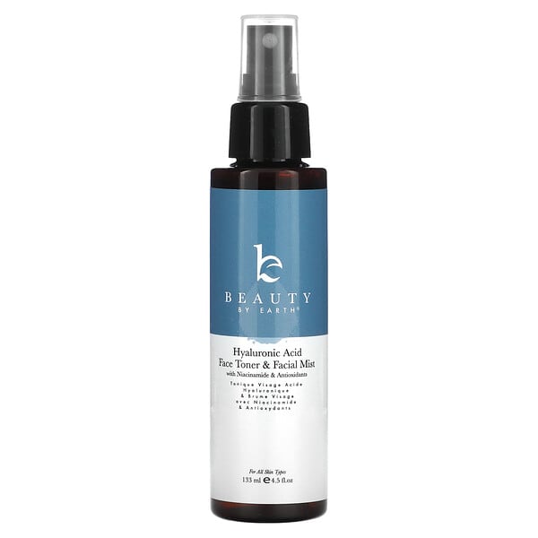 Beauty By Earth, Hyaluronic Acid Face Toner & Facial Mist, 4.5 fl oz (133 ml)