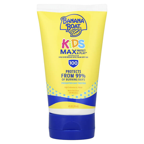 Banana Boat, Хүүхдийн, Max Protect & Play™, Sunscreen Lotion, SPF 100, 4 fl oz (118 ml)