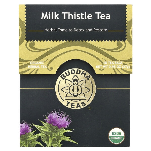 Buddha Teas, органик Herbal Tea, сүүн өргөст, Caffeine Free, 18 Tea Bags, 0.95 oz (27 g)