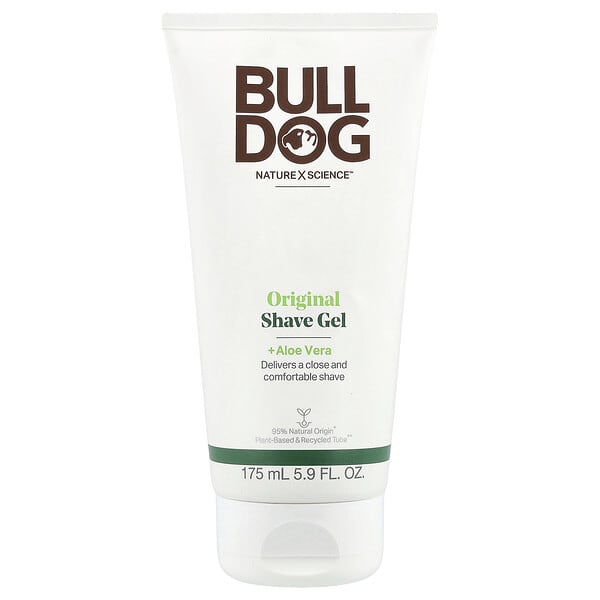 Bulldog Skincare For Men, Original Shave Gel +Aloe Vera, 5.9 fl oz (175 ml)