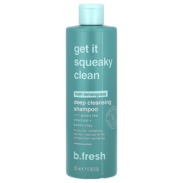 b.fresh, Get It Squeaky Clean, Deep Cleansing Shampoo, For Oily Hair, Lush Lemongrass, 12 fl oz (355 ml)