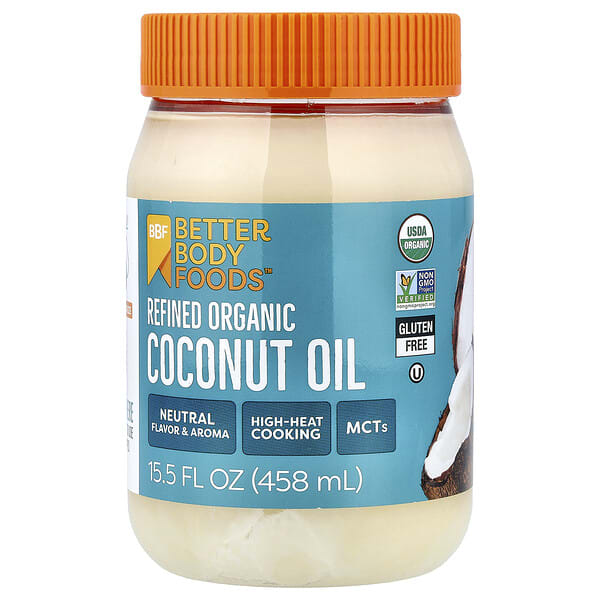 BetterBody Foods, Refined Organic Coconut Oil, 15.5 fl oz (458 ml)
