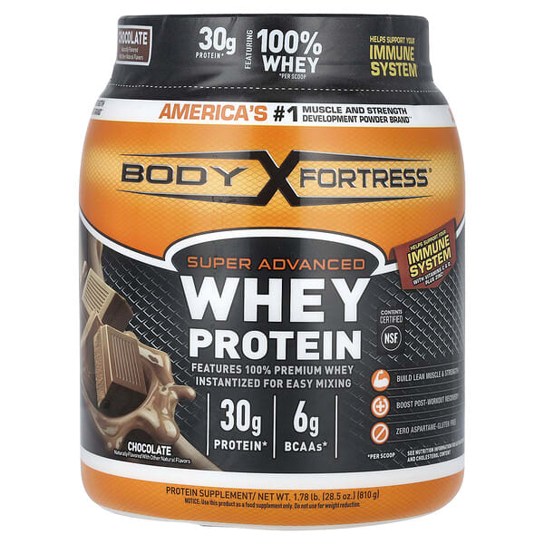 Body Fortress, Super Advanced Whey Protein, Chocolate, 1.78 lb (810 g)