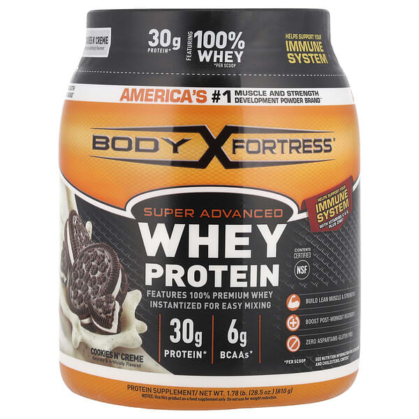 Body Fortress, Super Advanced Whey Protein, Cookies N' Creme, 1.78 lb (810 g)
