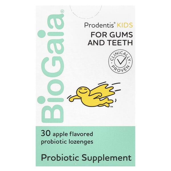 BioGaia, Prodentis Kids®, Probiotic Lozenges, Apple, 200 Million CFU, 30 сорох шахмал