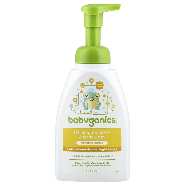 Babyganics, Foaming Shampoo & Body Wash, Chamomile Verbena, 16 fl oz (473 ml)