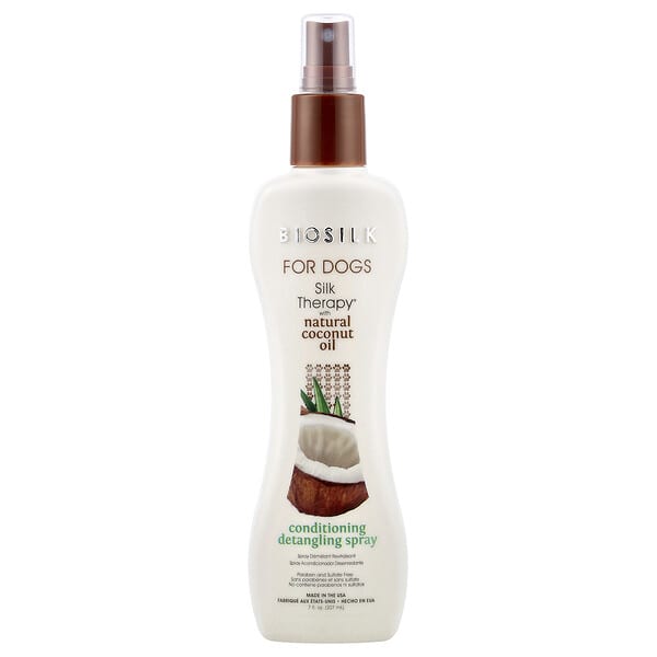 Biosilk, Silk Therapy® with Natural Coconut Oil, Conditioning Detangling Spray, For Dogs, 7 fl oz (207 ml)