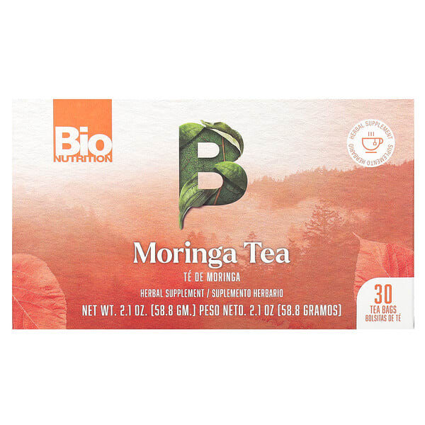 Bio Nutrition, Moringa Tea, Caffeine Free, 30 Tea Bags, 2.1 oz (58.8 g)