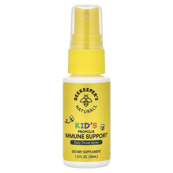 Beekeeper's Naturals, Хүүхдийн, Propolis Immune Support, Daily Throat Spray, 1 fl oz (30 ml)
