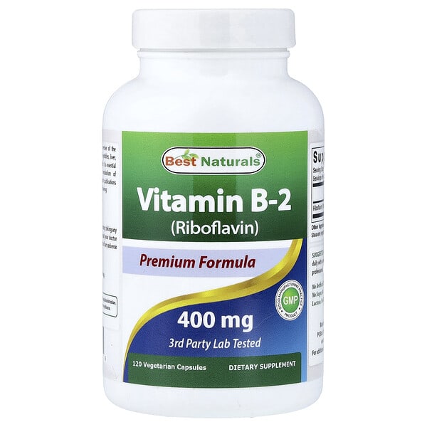 Best Naturals, Vitamin B-2 (Riboflavin), 400 мг, 120 ширхэг капсул